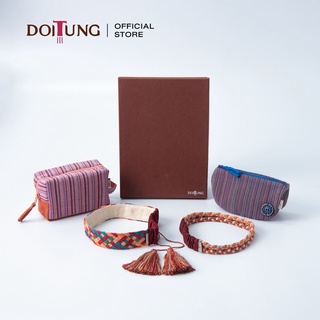 DoiTung - HAPPY BOX 28 Hair Band &amp; Bag ชุดของขวัญ ผ้าคาดผม กระเป๋า ดอยตุง (คละสี)