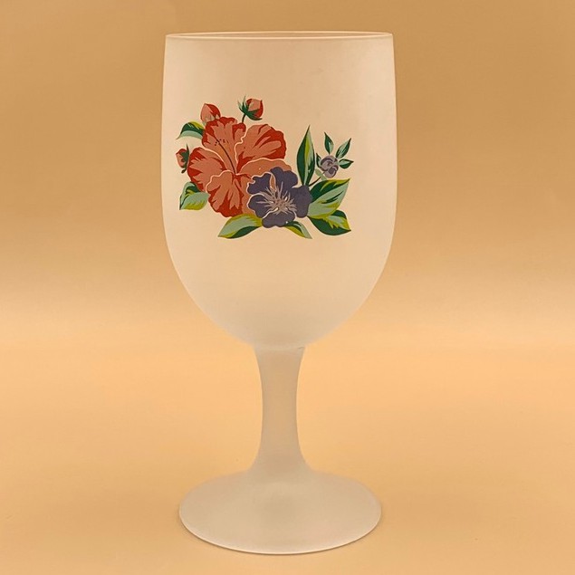 g124-แก้วไวน์ดอกไม้-แก้วฟรอส