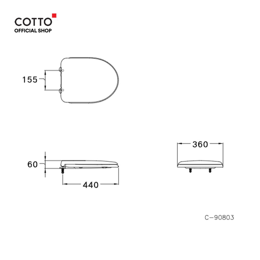 cotto-ฝารองนั่งโถสุขภัณฑ์ทรงตัว-u-รุ่น-c90803-soft-close