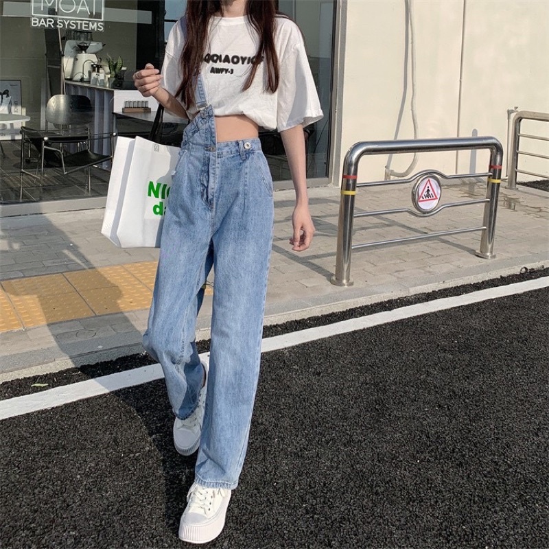 many-jeans-overalls-เอี๊ยมกางเกงยีนส์ขายาวเอวสูง