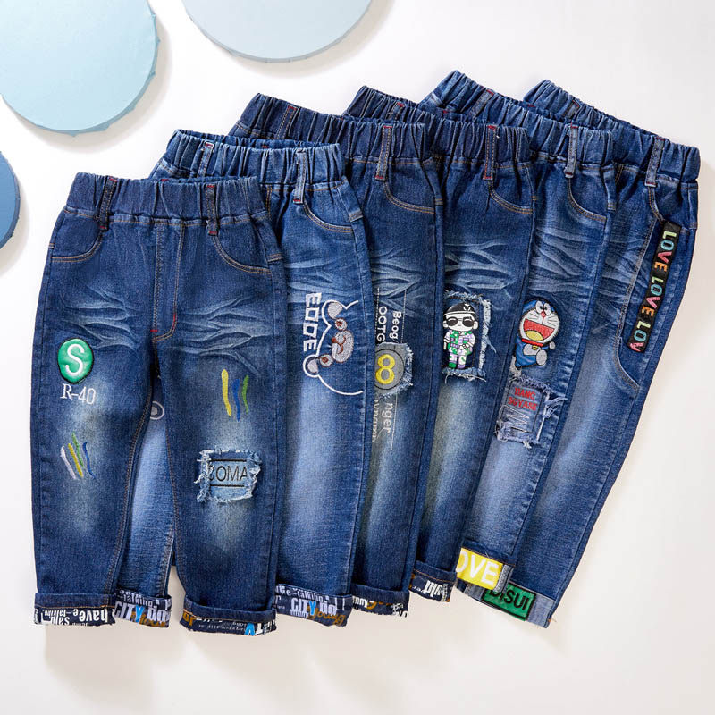 1-6-years-kids-boys-jeans-fashion-spring-cartoon-print-long-pants