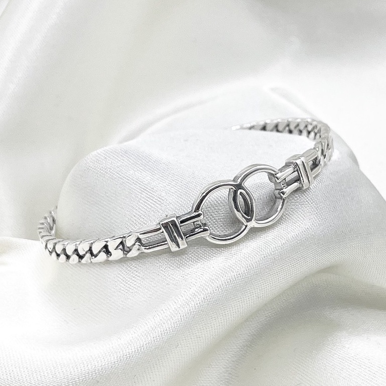 dsp-กำไลเงินแฟชั่นผู้หญิงลายเลท-กำไลเงินแท้-925-dsp-925-sterling-silver-bangle-gspc0083