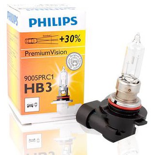 หลอดไฟหน้ารถยนต์ PHILIPS HB3/9005 55w 12v Premium Vision +30% (1 หลอด)