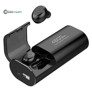 Wireless Bluetooth 5.0 Headphones with 4800MAh Charging Case [As Power Bank] with Mic USB Type C Cable TWS Stereo In-Ear Earphones