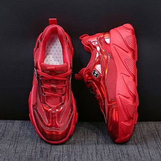 Arimas - รองเท้าผ้าใบสไตล์เกาหลี เหมาะสำหรับผู้หญิง น้ำหนักเบาสบาย สีแดงโฮโลแกรม