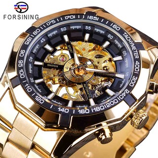 นาฬิกา Forsining Men นาฬิกาสุดหรูแบรนด์หรูผู้ชายเต็มรูปแบบผู้ชายโครงกระดูกเครื่องกลนาฬิกาผู้ชายออกแบบนาฬิกากีฬาแฟชั่นนาฬ