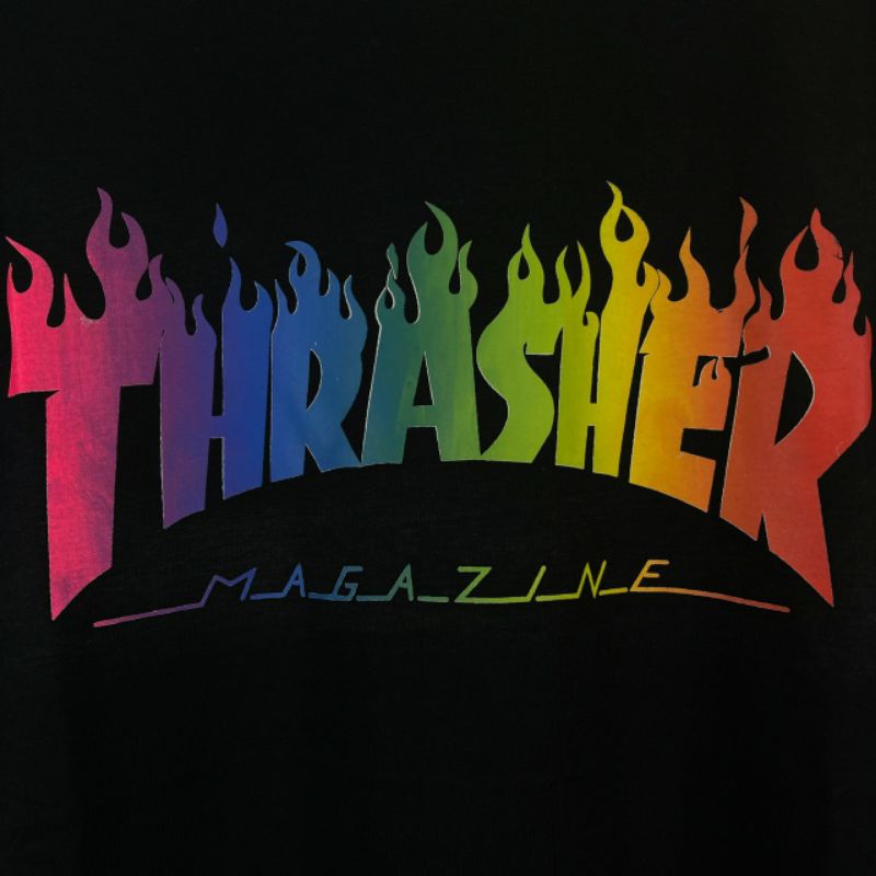 เสื้อยืด-พิมพ์ลาย-thrasher-rainbow-tag-amp-label