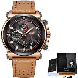 Relojes hombre LIGE Mens Watches Top Brand Luxury Casual Sports Quartz Watch Men Leather Military Luminous