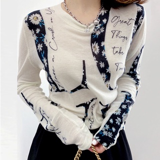[Follow Store Instantly Reduce 30] เสื้อกันหนาว แขนยาว พิมพ์ลาย แฟชั่นฤดูใบไม้ร่วง สําหรับผู้หญิง 2022