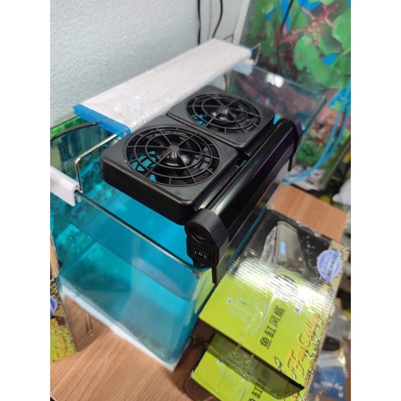 fan-cooling-พัดลมตู้ปลา-ลดอุณหภูมิตู้ปลาลงได้-รุ่น-2ใบพัด-ถูกมากก-พร้อมส่ง