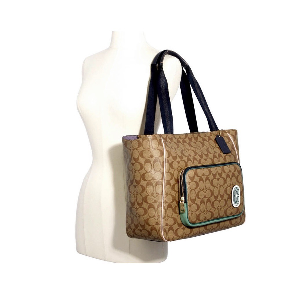 Coach 90873 Court Tote In Signature Nylon 100 Shopee Thailand