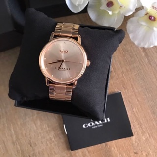 แท้100%✔️COACH Grand Rose Gold-tone Dial Ladies Watch