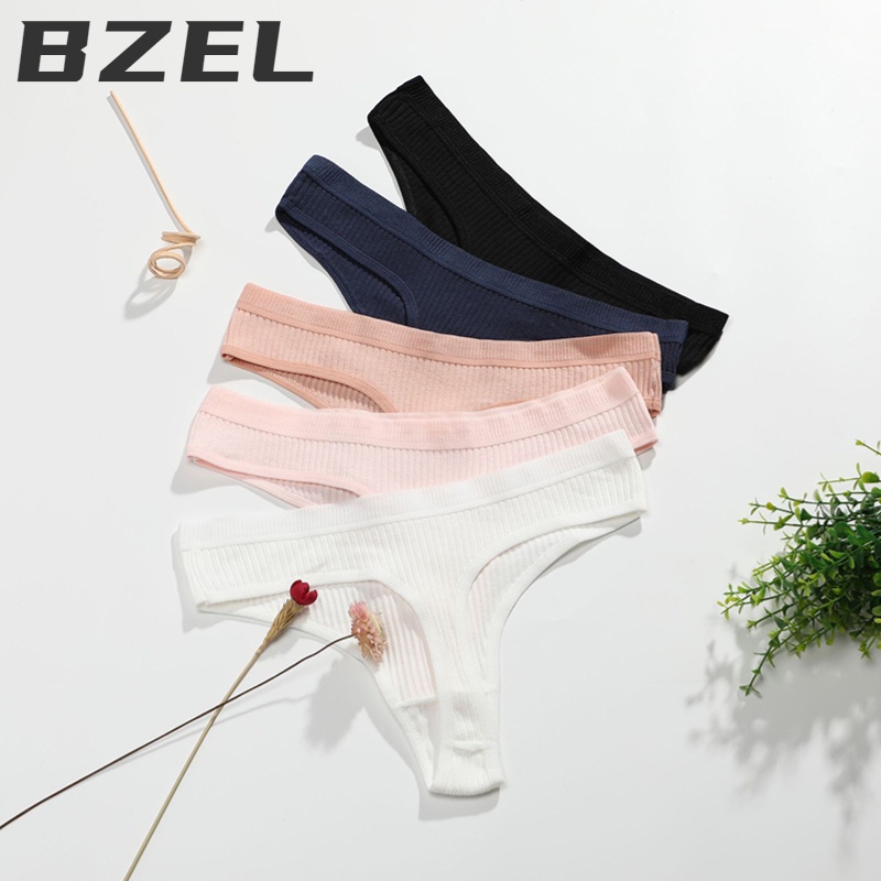 bzel-กางเกงชั้นในจีสตริง-ผ้าฝ้ายแท้-ระบายอากาศ-ไร้รอยต่อ-ใส่สบาย-เซ็กซี่-สําหรับผู้หญิง-พร้อมส่ง
