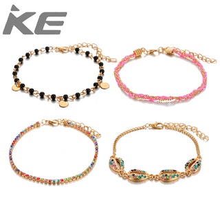 Accessories Colored Diamond Disc Shell Anklet 4-Piece Combination Women for girls for women lo