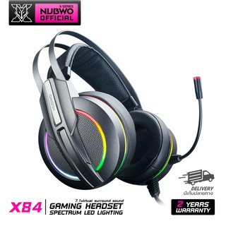 ภาพขนาดย่อสินค้าNubwo หูฟังเกมมิ่ง รุ่น X84 USB 7.1 Surround หูฟังครอบหู ไฟ Spectrum LED หูฟัง เสียงดีไมค์ชัด