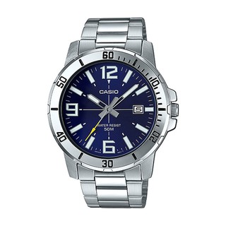 ภาพหน้าปกสินค้าCasio Standard นาฬิกาข้อมือผู้ชาย สายสแตนเลส รุ่น MTP-VD01,MTP-VD01D,MTP-VD01D-2B,MTP-VD01D-2BV - สีเงิน ที่เกี่ยวข้อง
