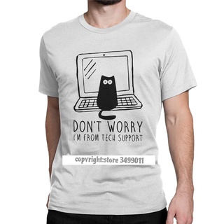 เสื้อยืดผ้าฝ้ายพิมพ์ลายขายดี คอตต้อนคอกลมเสื้อยืดคอกลม ✸YchenYSS s Shop I m From Tech Support Men&Tshirts Programmer Com