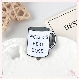 ★ เข็มกลัด ลาย Worlds Best Boss ★ เข็มกลัดเคลือบ Doodle สําหรับติดกระเป๋าเป้สะพายหลัง 1 ชิ้น