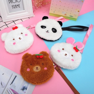 กระเป๋าใส่เหรียญ ผ้ากํามะหยี่ขนนิ่ม แบบพกพา ลายการ์ตูนน่ารัก แบบสร้างสรรค์