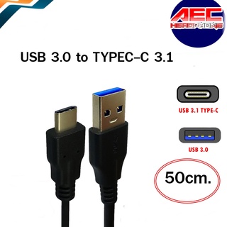 สาย USB 3.1 TypeC Male to USB3.0 TypeA Male ความยาว 0.5เมตร(USB3621)