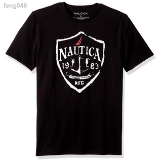 ☜▤ing nautica ลายเซ็น ลูกเรือ กราฟฟิค ผ้าฝ้ายส่วนบุคคล t เสื้อผู้ชาย o คอ tee 617