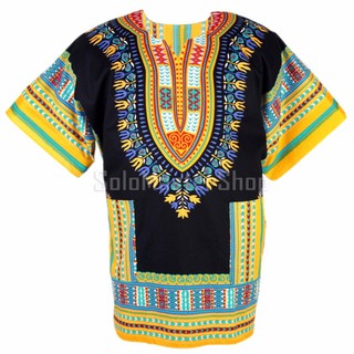 Dashiki African Shirt Cotton Hiphop เสื้อจังโก้ เสื้ออินเดีย เสื้อแอฟริกา เสื้อฮิปฮอป เสื้อโบฮีเมียน ad09y