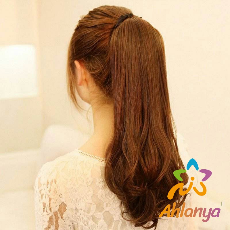 ahlanya-วิกผมหางม้าปลอม-ปลายลอนหยักโศกใหญ่-ponytail-wig