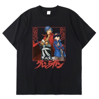 เสื้อยืดโอเวอร์ไซส์เสื้อยืด พิมพ์ลายอนิเมะ Tengen Toppa Gurren Lagann Simon Kamina ทรงหลวม โอเวอร์ไซซ์ สไตล์ฮิปฮอป สตรีท