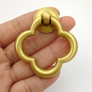 Brass knob /Four-leaf shape Cabinet Door Knobs and Handles Furnitures Cupboard Wardrobe Drawer Pull Handles with screw