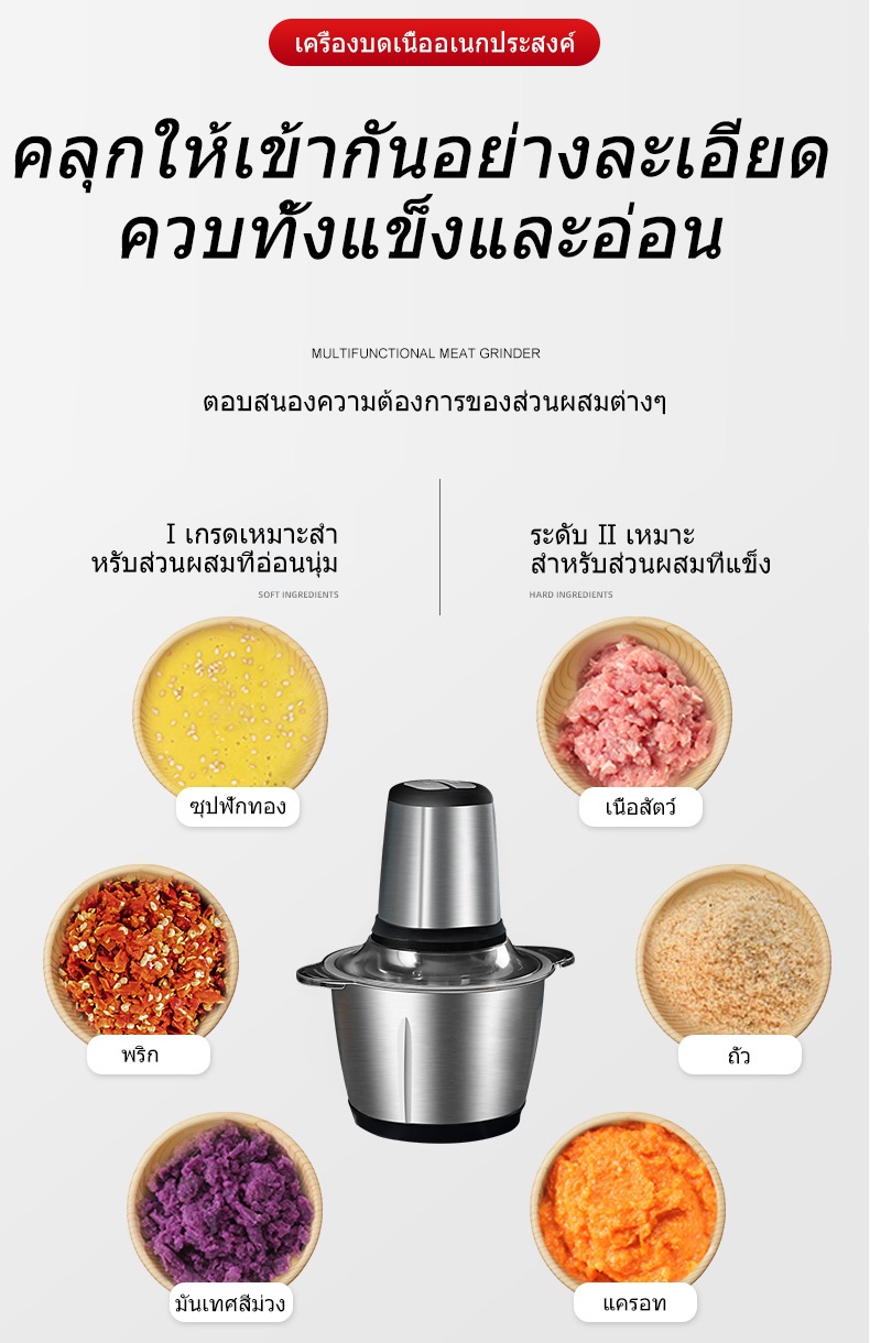 มุมมองเพิ่มเติมเกี่ยวกับ KONIG เครื่องผสมอาหาร ไฟฟ้า 4ใบมีด 2ลิตร 350W ใบมีดผสมคู่ (เครื่องบดหมูสีเขียวแบบสแตนเลส)