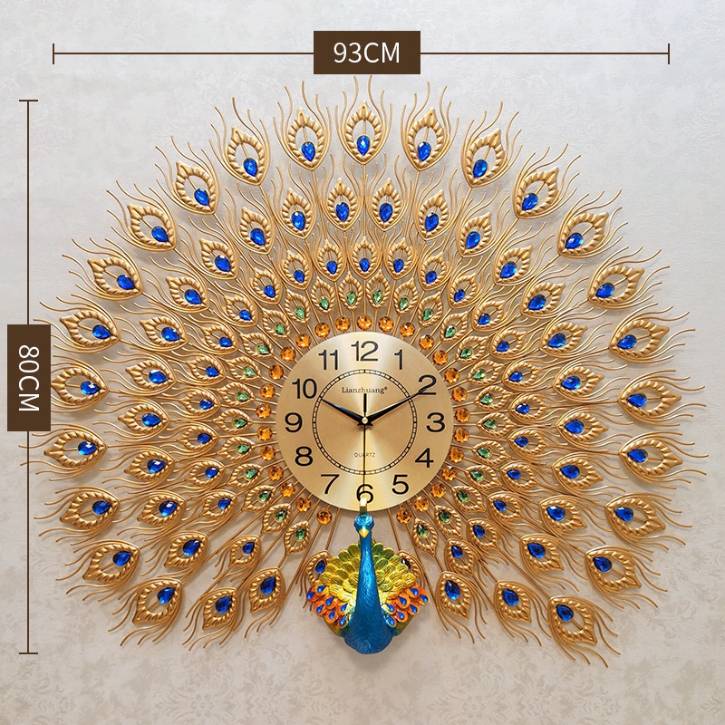 นาฬิกาติดผนัง-นาฬิกานกยูงทองมงคล-นาฬิกามงคล-นาฬิกาแขวน-นาฬิกาตกแต่งห้องรับแขก-นาฬิกาเสริมฮวงจุ้ย-นาฬิกาแขวนนกยูงฮวงจุ้ย