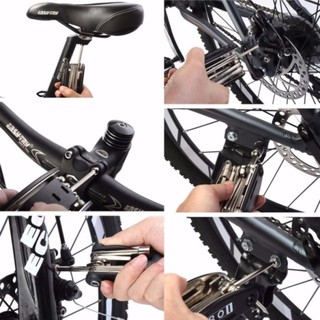 ภาพขนาดย่อของภาพหน้าปกสินค้าLee Bicycle ชุดเครื่องมือซ่อม จักรยาน แบบพกพา Bike Repair Tool Kit (Black) 16 in 1 จากร้าน leebicycle บน Shopee ภาพที่ 7