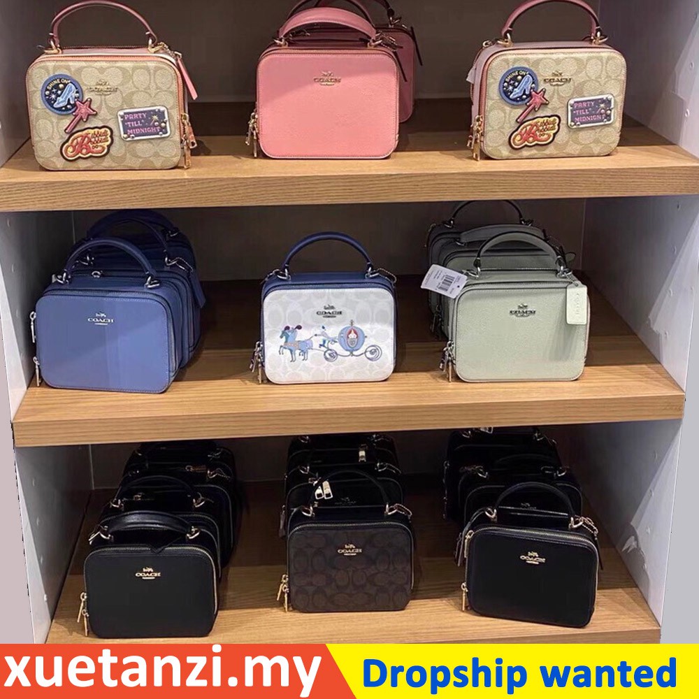 ของแท้-coach-c1426-c1434-c3148-c2872-disney-box-แพทช์ครอสบอดี้-ผู้หญิง-สลิง-หูหิ้ว-กระเป๋าโซ่