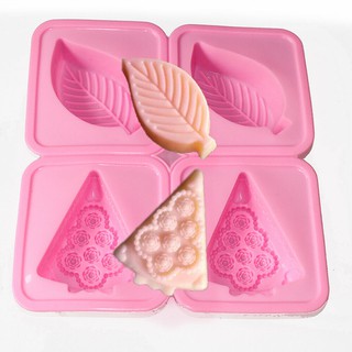 แม่พิมพ์ ซิลิโคน รูปใบไม้ ต้นคริสมาส (สีแรนดอม) Leaves Christmas Trees Silicone Molds