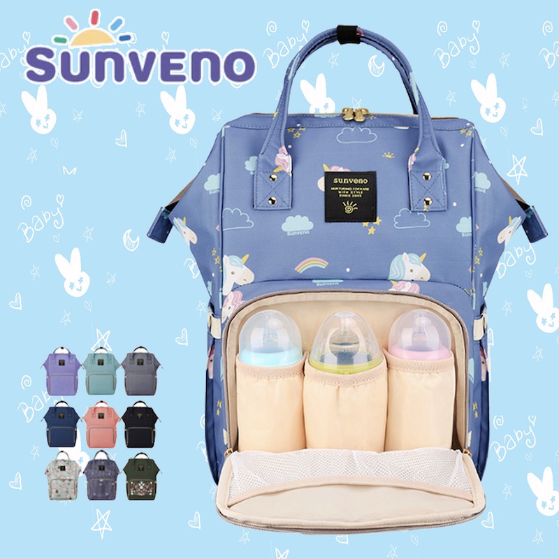 กระเป๋าเก็บสัมภาระ-sunveno-ช่องใส่ขวดนมเก็บอุณหภูมิ-กันน้ำทั้งใบ-วัสดุอย่างดี-ของแท้-100