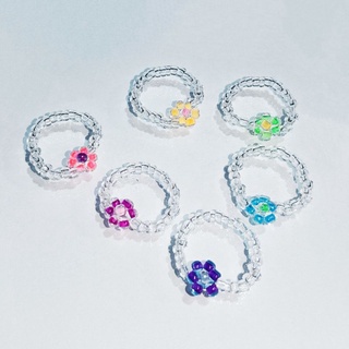 แหวนลูกปัด ดอกไม้ 🌼 เอ็นยืด 🌼 แหวนแฟชั่น พร้อมส่ง🌼
