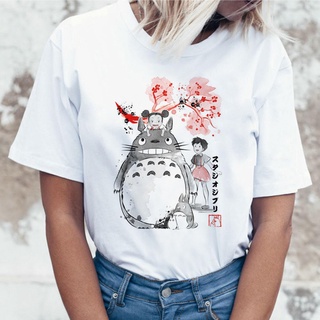 เสื้อยืด พิมพ์ลายกราฟฟิค Totoro 90s สไตล์ฮาราจูกุ แฟชั่นสําหรับผู้หญิง