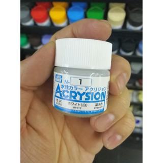 สีสูตรน้ำ Mr.Acrysion Color N1 WHITE (Gloss) 10ml