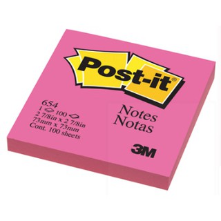 โพสต์อิท [3M] No.654 3"*3" สีชมพูเข้ม (100แผ่น/เล่ม)