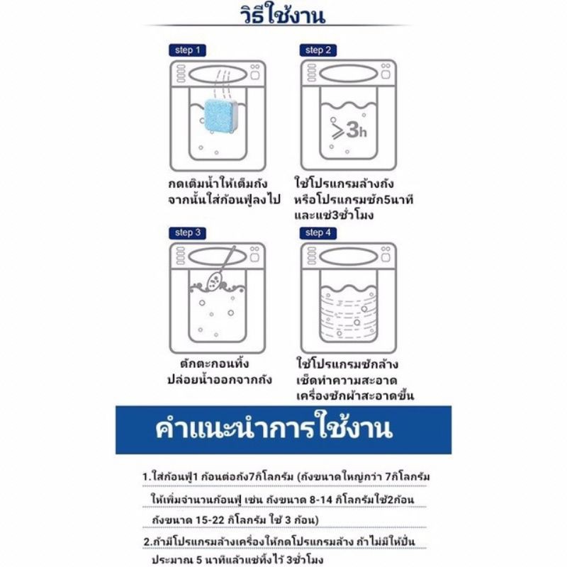 ก้อนฟู่ทำความสะอาดเครื่องซักผ้า