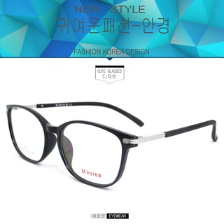 Fashion M korea แว่นตากรองแสงสีฟ้า T-6325 สีดำเงาตัดเงิน ถนอมสายตา