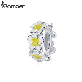 Bamoer กําไลข้อมือเงิน 925 รูปดอกไม้โรแมนติก Diy Bsc447