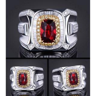 18k Platinum Gold Ruby Mens Womens Silver Fashion Diamond Crystal Jewelry White Gold Wedding Rings