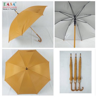สินค้า ร่มถวายพระ รหัส24-3 24นิ้ว ด้ามจับไม้ สีไพร(พระ) โครงสร้างแข็งแรง ผ้าหนา กันUV ร่มกันแดด กันน้ำ ผลิตในไทย umbrella