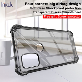 Imak OnePlus Nord N10 5G Shockproof Clear Soft TPU Case 1+Nord N10 5G Transparent Silicone Back Cover Screen Film