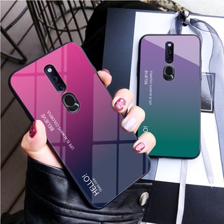 OPPO F11/F11 Pro Case Hard Gradient Glass TPU Shockproof Full Cover Case