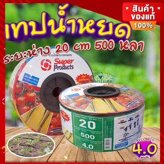 เทปน้ำหยด 💦 สายน้ำหยด ขนาด 16 มิล ยาว 500 หลา ระยะห่าง 20 cm 4 ลิตร ตัวจ่ายน้ำพืชไร่ สวน เทปจ่ายน้ำ คุณภาพดี สายน้ำหยด