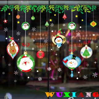 【wuxiang】สติกเกอร์วอลเปเปอร์ ลายคริสต์มาส 3D DIY สําหรับติดตกแต่งผนังบ้าน เทศกาลฮาโลวีน
