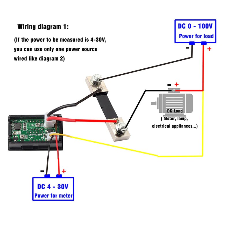 ดิจิตอลโวลต์มิเตอร์-แอมป์มิเตอร์-วัดกระแส-วัดแรงดัน-ดีซี-0-100v-0-100a-dc-มี-r-shunt-digital-volt-amp-meter