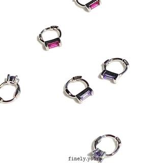finely.yours 925 Stering Silver Jewelry| ต่างหูห่วงเงินแท้ 92.5% ประดับพลอยเม็ดเดี่ยว // Mini Candy Hoops Earrings